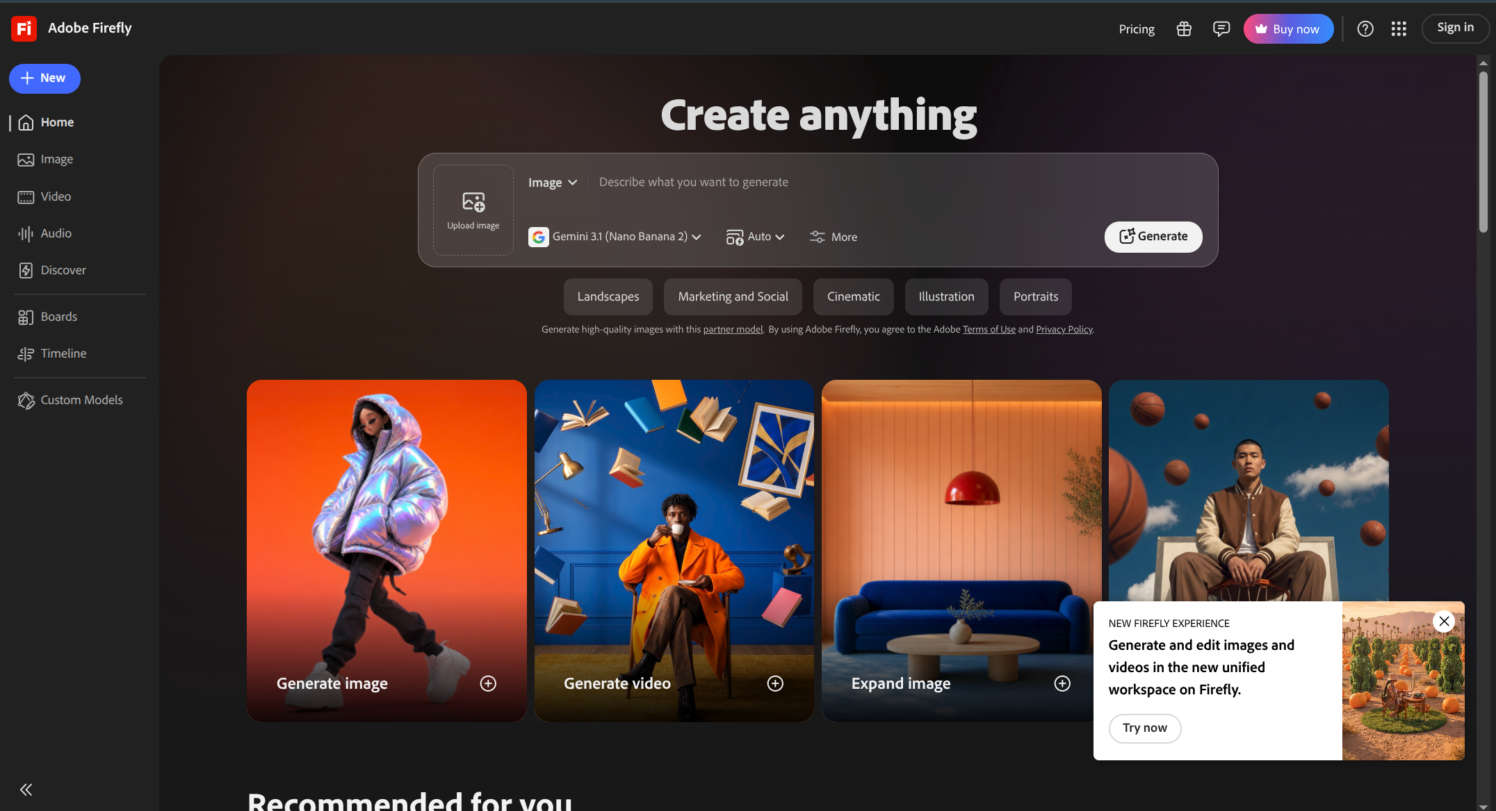 Adobe Firefly 3 screenshot